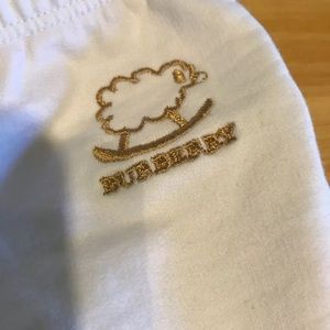 Burberry 6M Infant Newborn Pants White/Gold